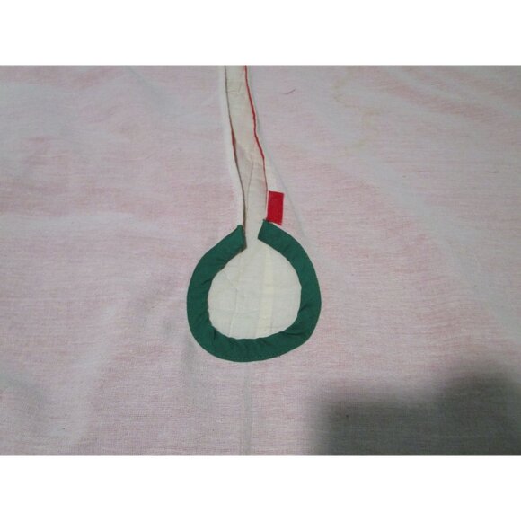 Vintage Holiday Tree Skirt With Heart Birds Reindeer Embroidery Poly Blend GUC - Picture 16 of 16